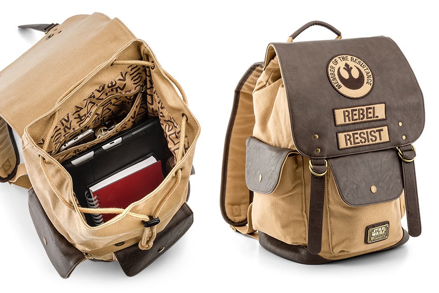 Loungefly x Star Wars Rebel Resist backpack available exclusively at ThinkGeek