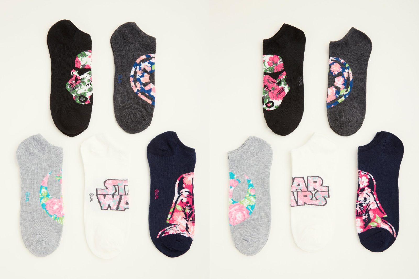 Women's Star Wars floral ankle sock 5-pack at Torrid