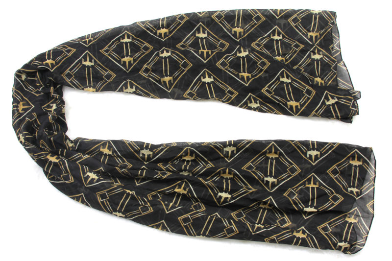 Women's Loungefly x Star Wars The Last Jedi X-Wing Fighter Art Deco lightweight fashion scarf available at ThinkGeek