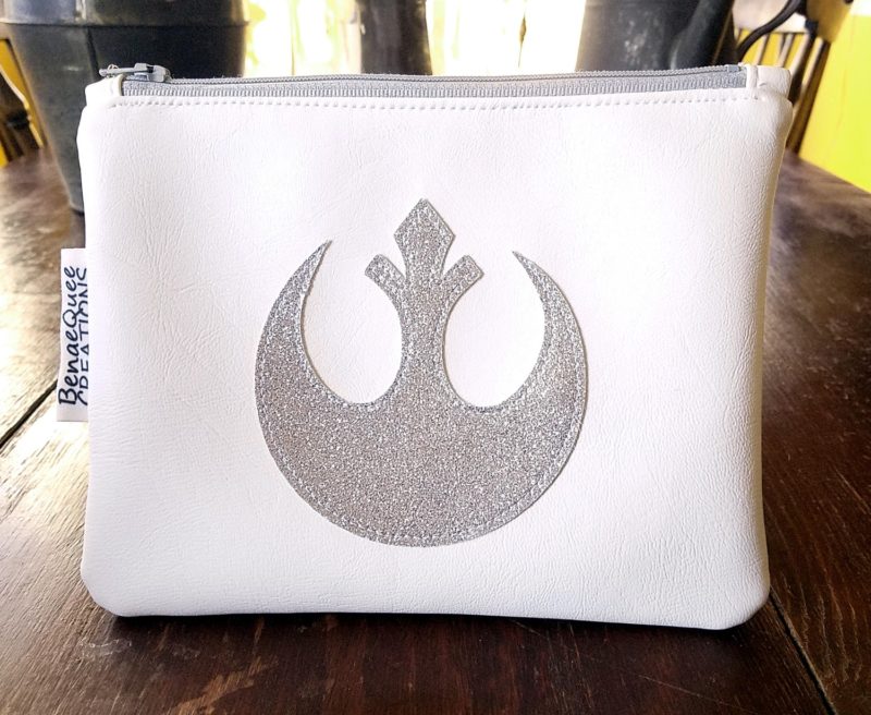 Star Wars inspired Glitter for Carrie Princess Leia Vinyl Zippered Pouch by BenaeQuee Creations on Etsy