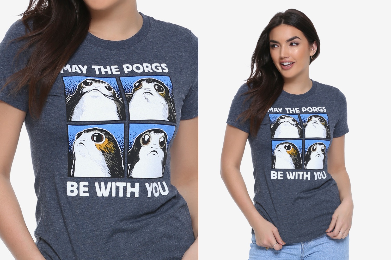 Women's Star Wars The Last Jedi May The Porgs Be With You t-shirt available exclusively at Box Lunch