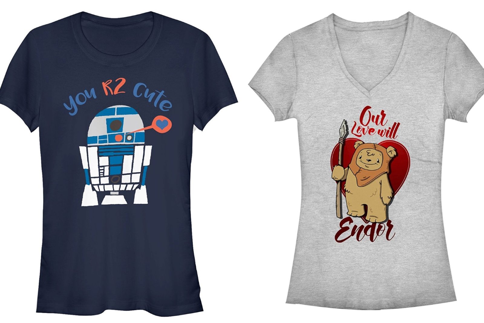 Women's Fifth Sun x Star Wars Valentines' Day themed t-shirts and tank tops