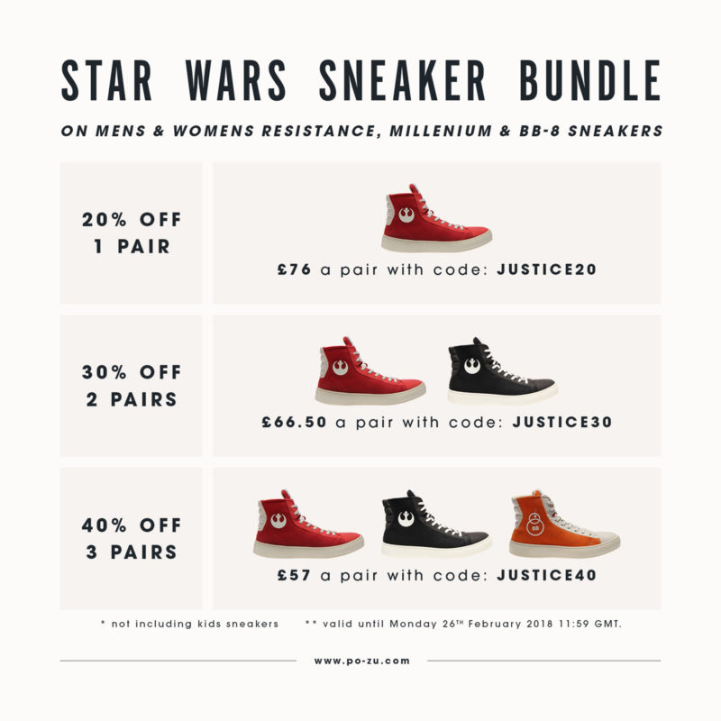 Social Justice Day Sale - Special bundle deals on selected Po-Zu x Star Wars footwear