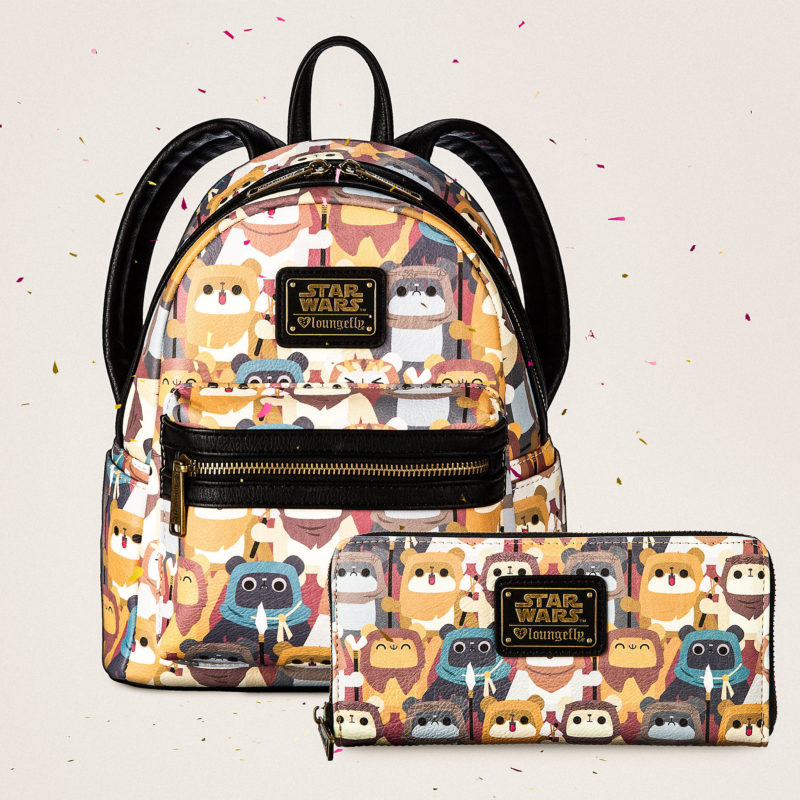 Loungefly x Star Wars Ewok mini backpack and matching wallet at Shop Disney