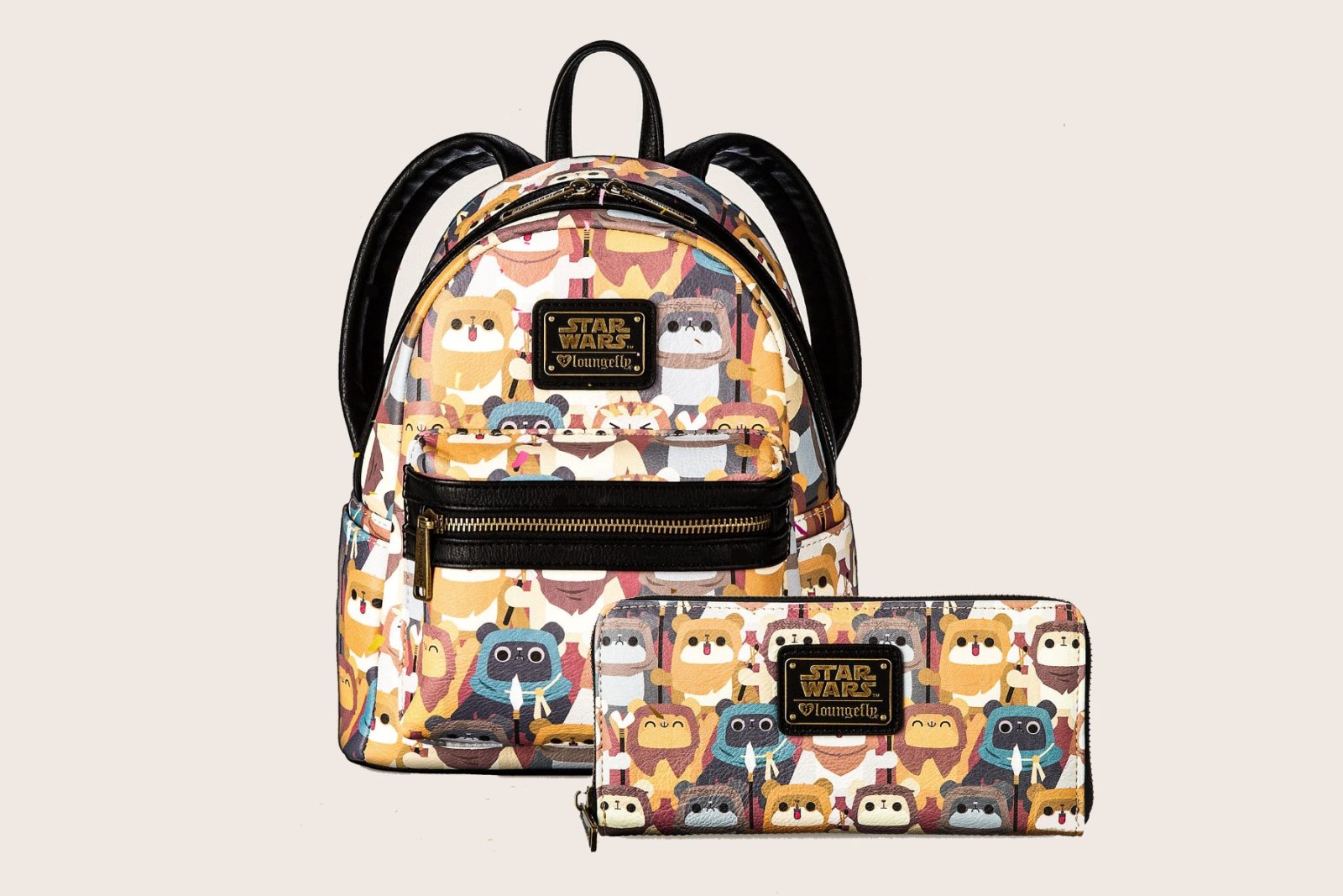 Loungefly x Star Wars Ewok mini backpack and matching wallet at Shop Disney