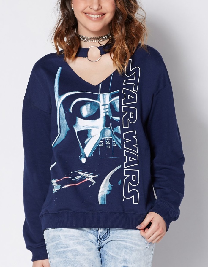 Women's Star Wars Darth Vader choker sweatshirt at Spencers