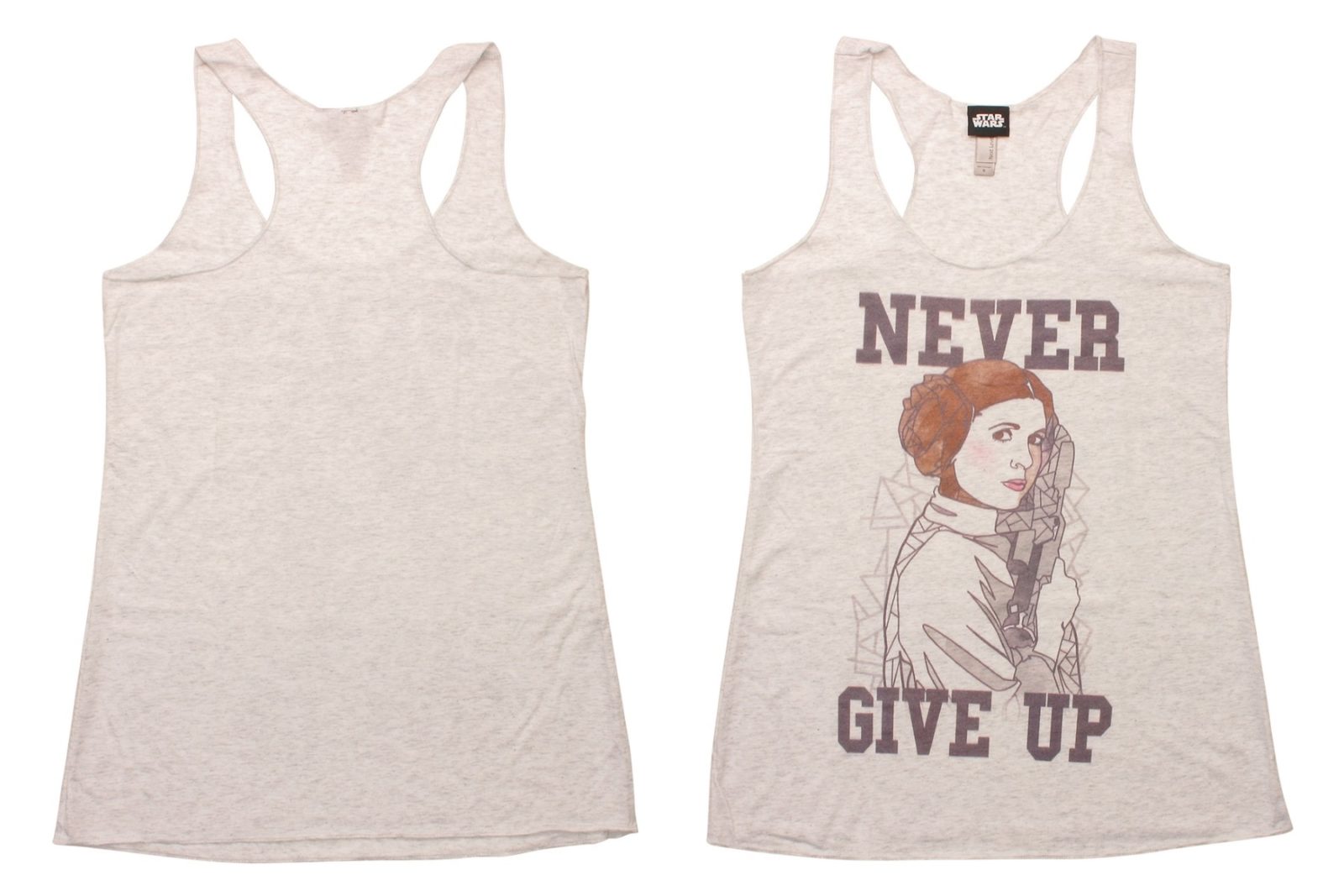 Women's Star Wars Princess Leia Never Give Up tank top at Stylin Online