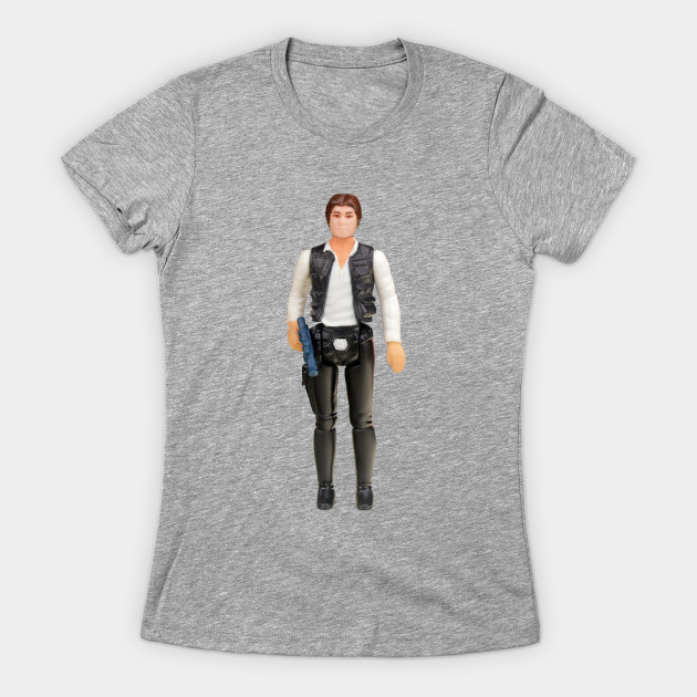 Women's Han Solo Vintage Action Figure t-shirt at TeePublic
