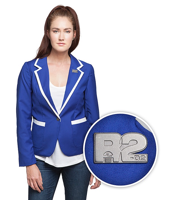 Women's Star Wars R2-D2 blue blazer available exclusively at ThinkGeek