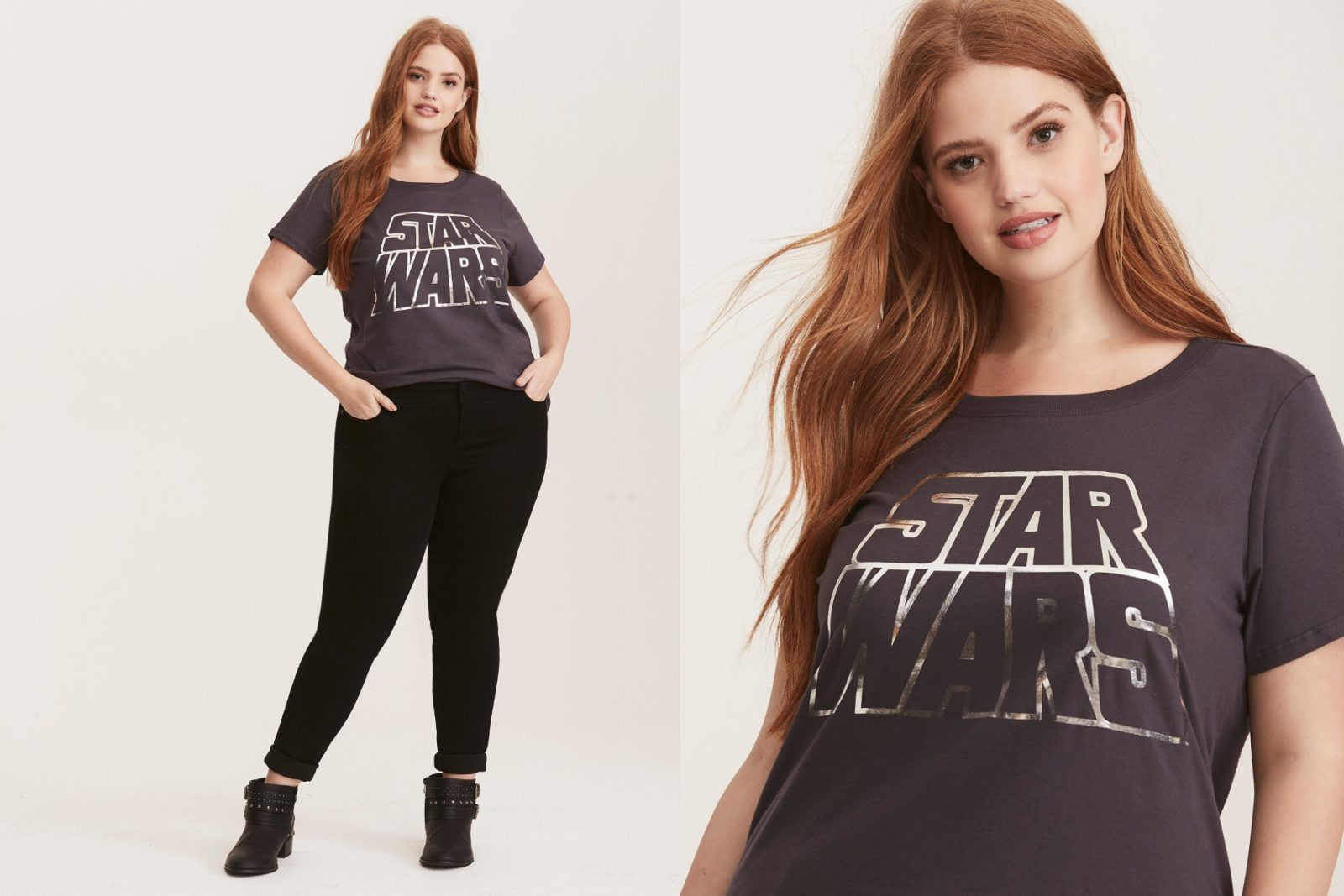 begynde wafer nyse Women's Star Wars Metallic Logo Plus Size Tee - The Kessel Runway