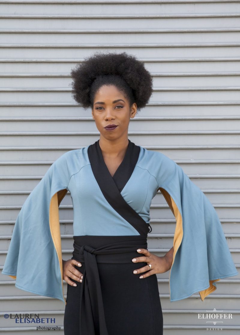 Women's Star Wars Lando Calrissian inspired Galactic Baron wrap top by Elhoffer Design