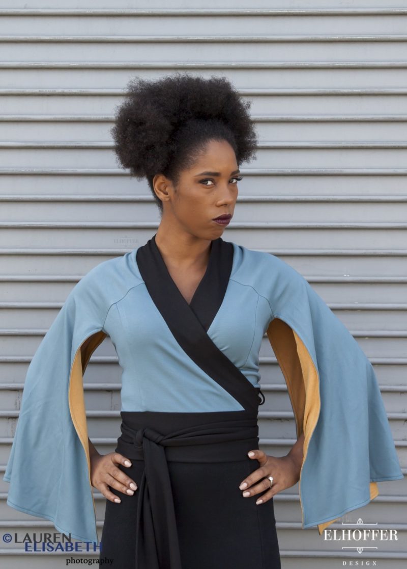 Women's Star Wars Lando Calrissian inspired Galactic Baron wrap top by Elhoffer Design