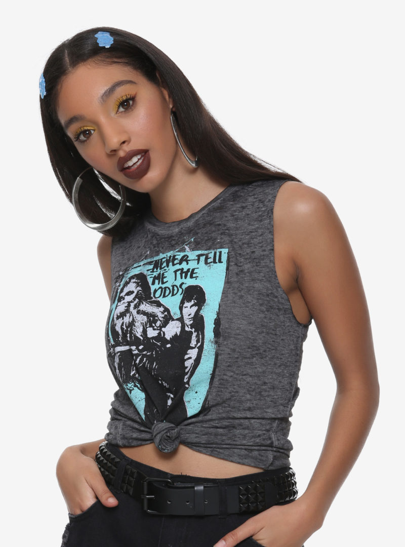 Women's Star Wars Han Solo and Chewbacca Never Tell Me The Odds muscle style tank top at Hot Topic