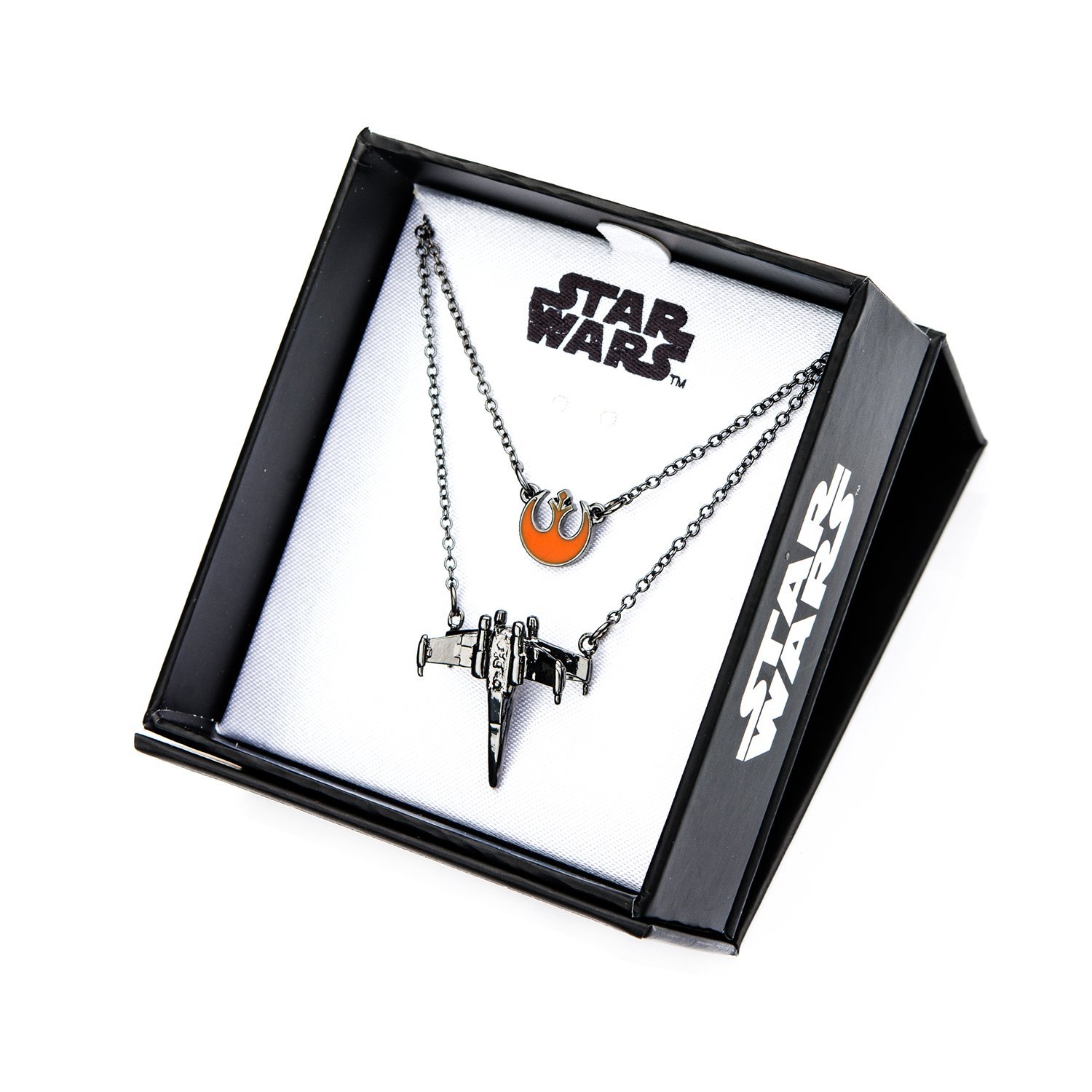 Women's Star Wars Episode 8 Rebel Poe Dameron X-Wing Tiered Pendant Necklace on Amazon