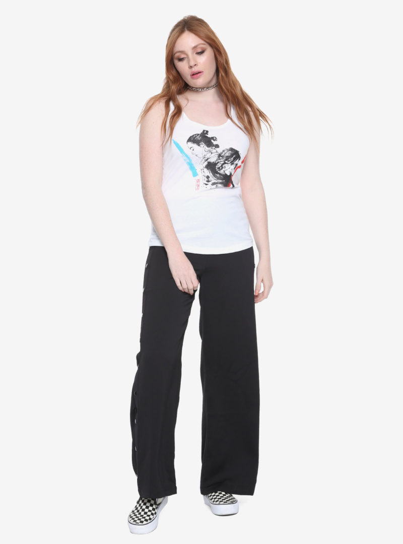 Women's Star Wars The Last Jedi Kylo Ren & Rey sketch artwork tank top at Hot Topic