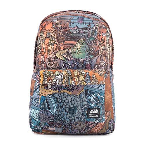 SDCC 2018 Exclusive Loungefly x Star Wars Jabba's Palace Printed Backpack and Coin Purse/Cosmetic Bag Set