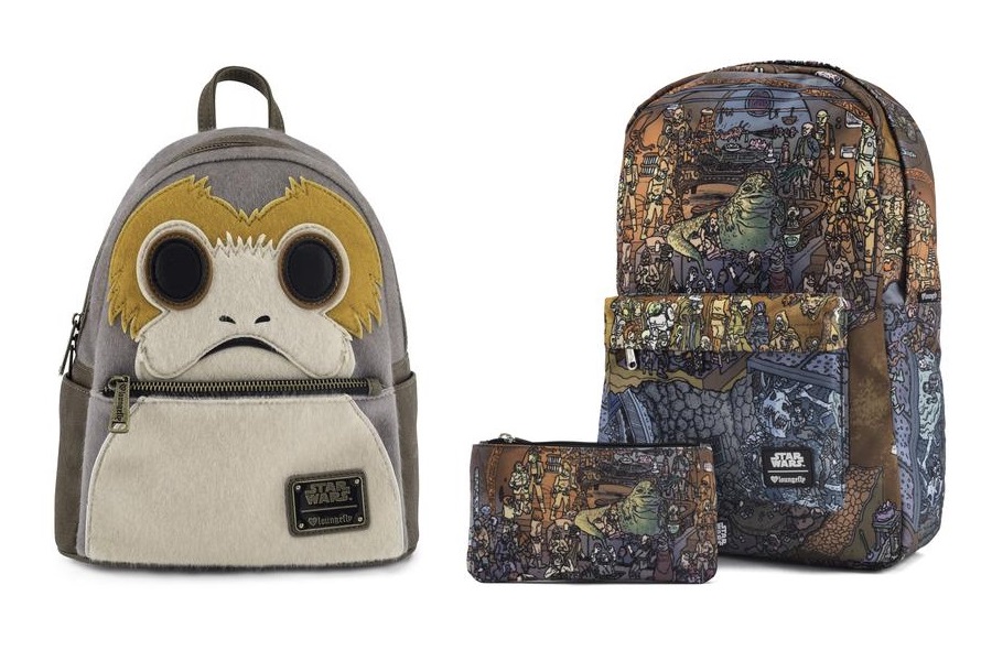 SDCC 2018 Exclusive Loungefly x Star Wars Porg Mini Backpack and Jabba's Palace Printed Backpack