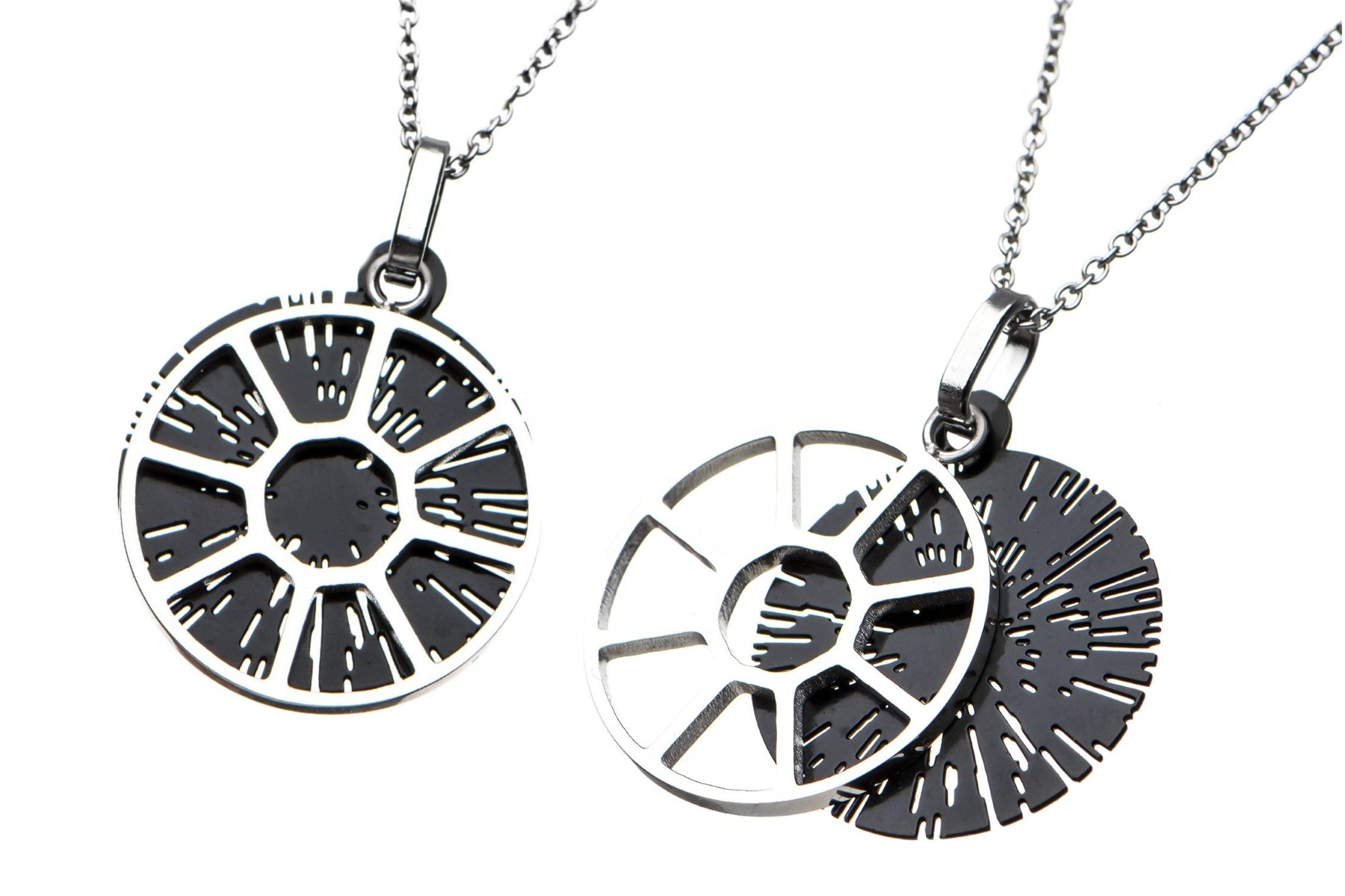 Rebellion Imperial Star Wars best friends necklaces Laser cut from black  plastic