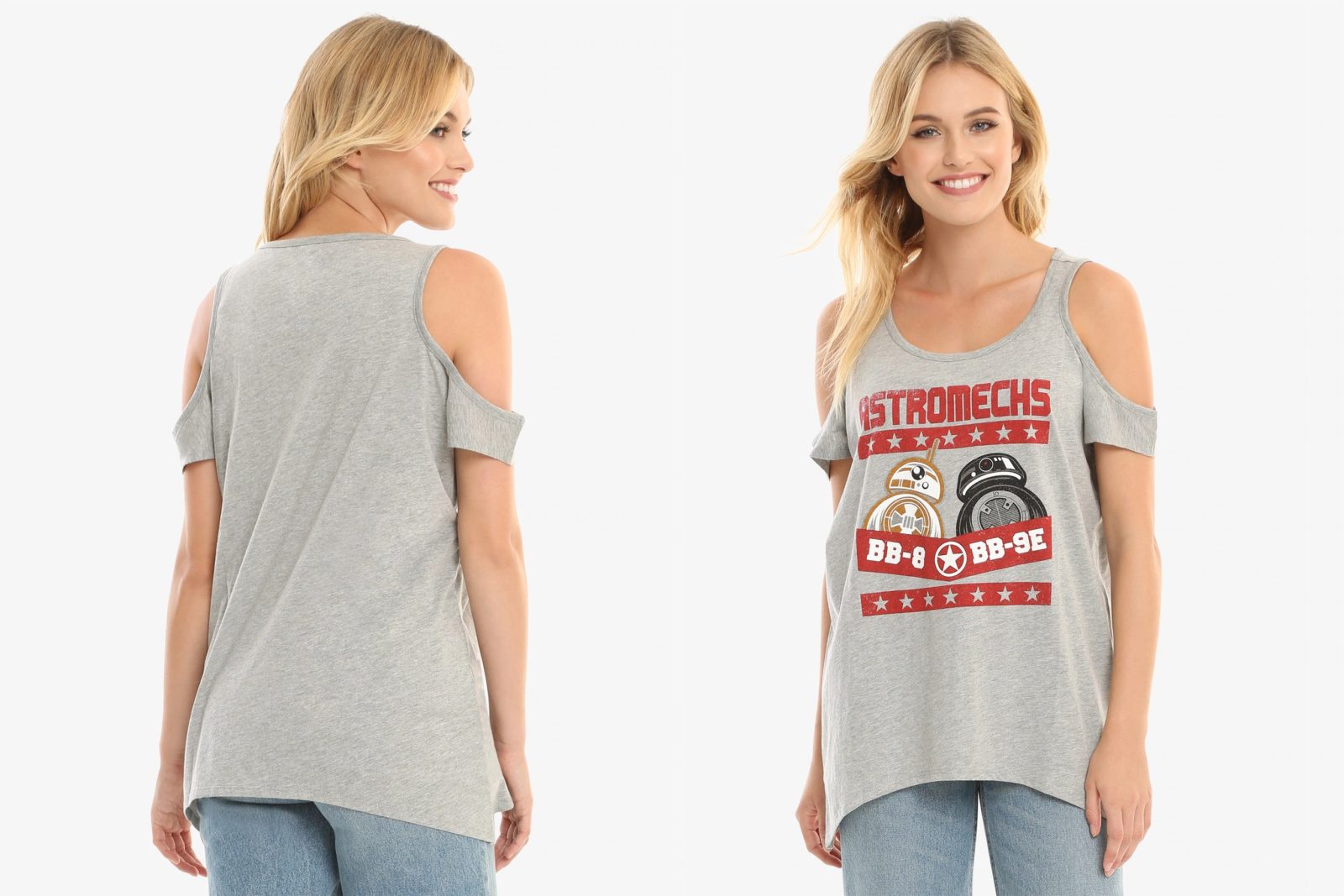 Women's Her Universe x Star Wars The Last Jedi BB-8 vs BB-9E Cold Shoulder Top at Box Lunch