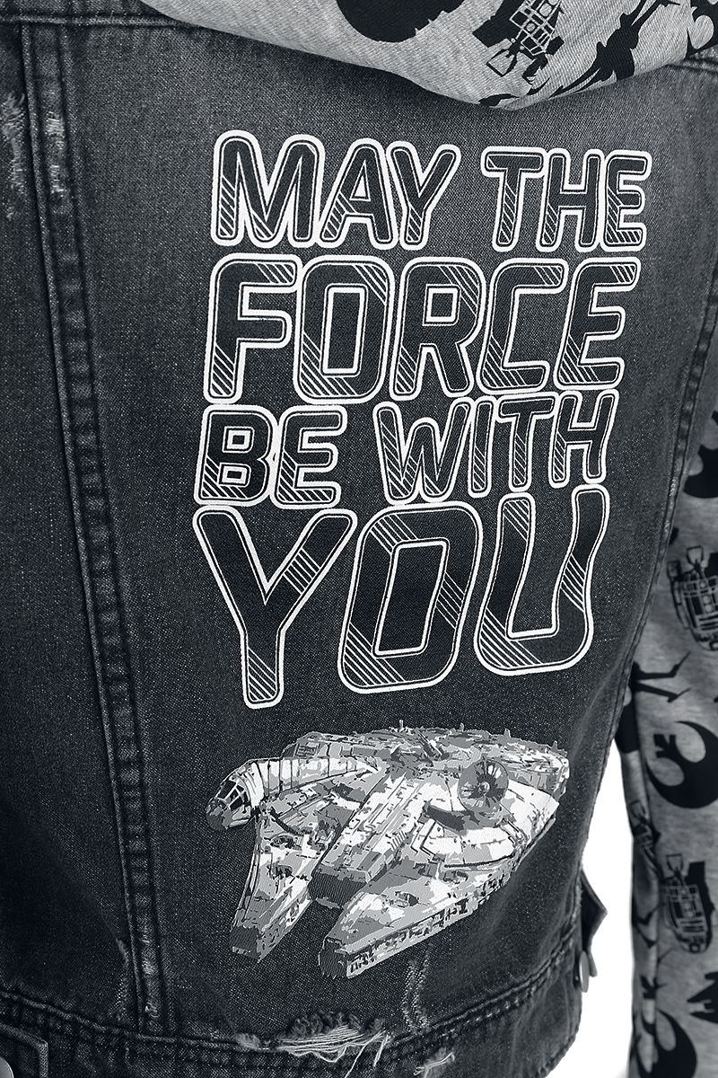 Women's Star Wars May The Force Be With You Denim Hoodie at EMP Online