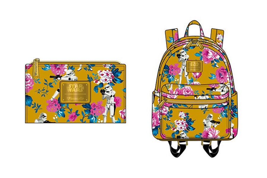 Loungefly x Star Wars Stormtrooper Floral Print Mini Backpack and Wallet at Entertainment Earth