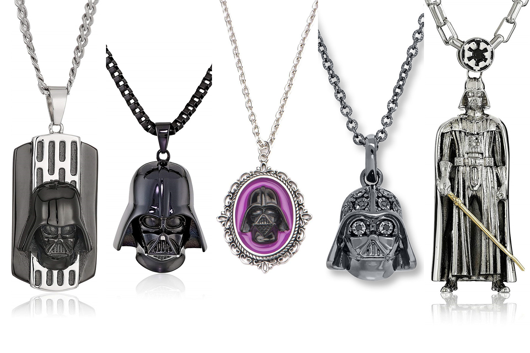 Kay Star Wars Darth Vader Black Onyx, Black & White Diamond Necklace 1/6 ct  tw Sterling Silver 18” | CoolSprings Galleria