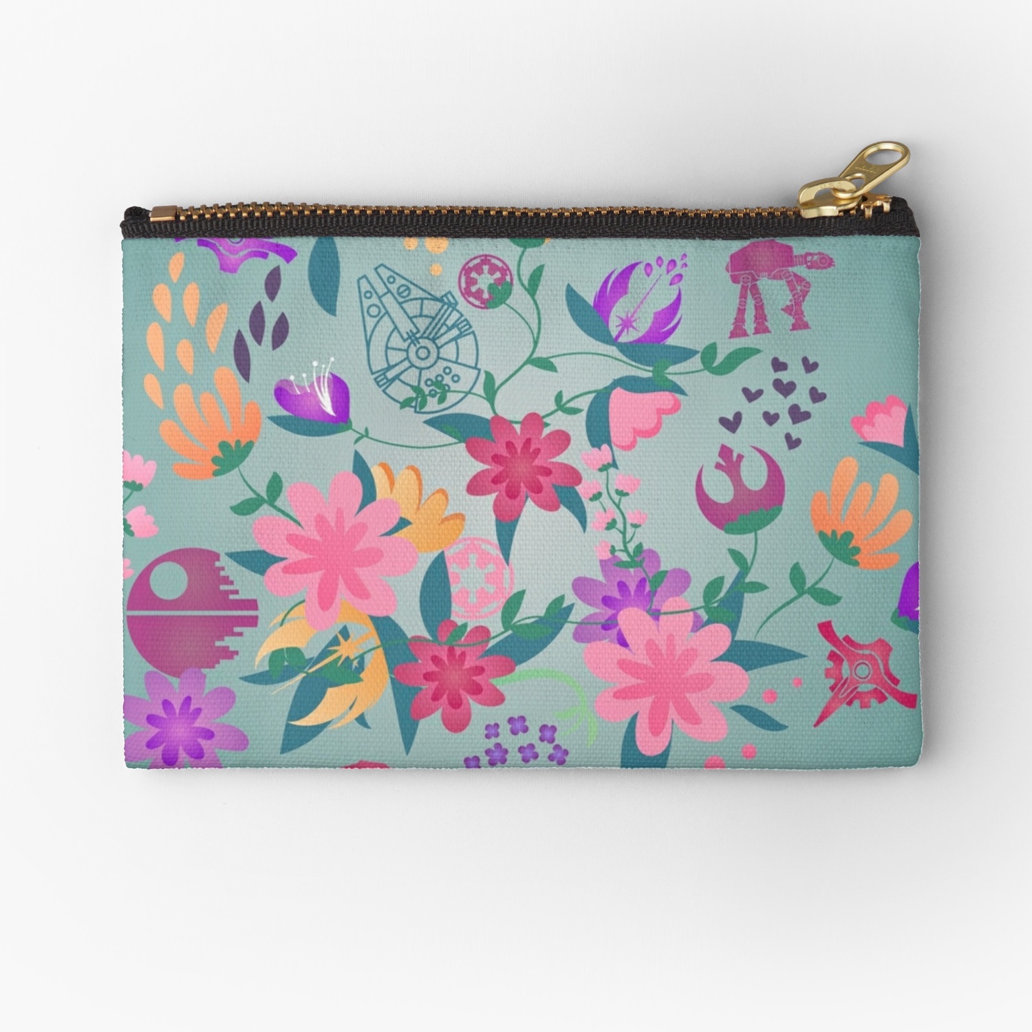 Star Wars Floral Print Zip Up Pouch by Fashions For Fans on RedBubble