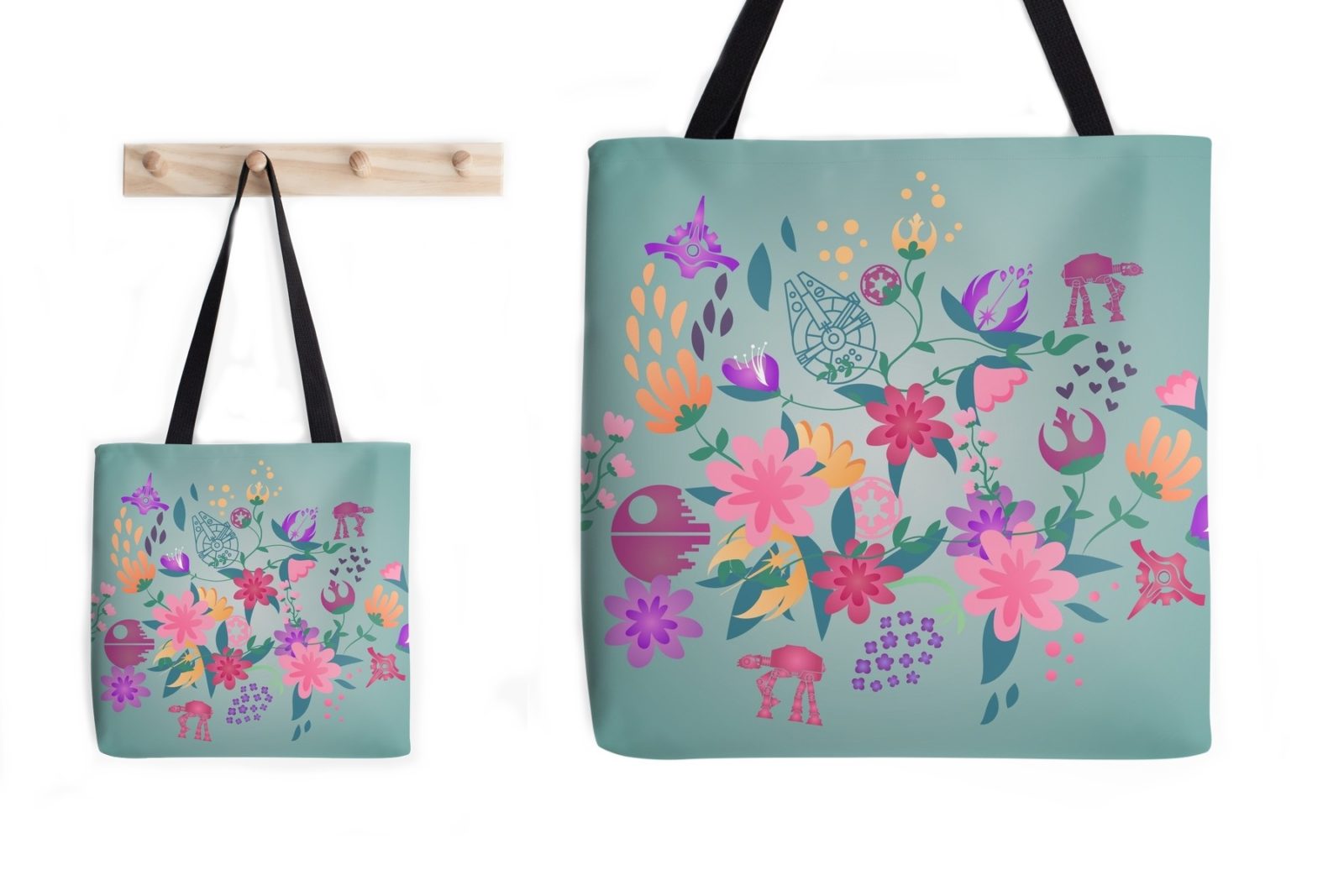 Star Wars Floral Print Tote Bag by Fashions For Fans on RedBubble