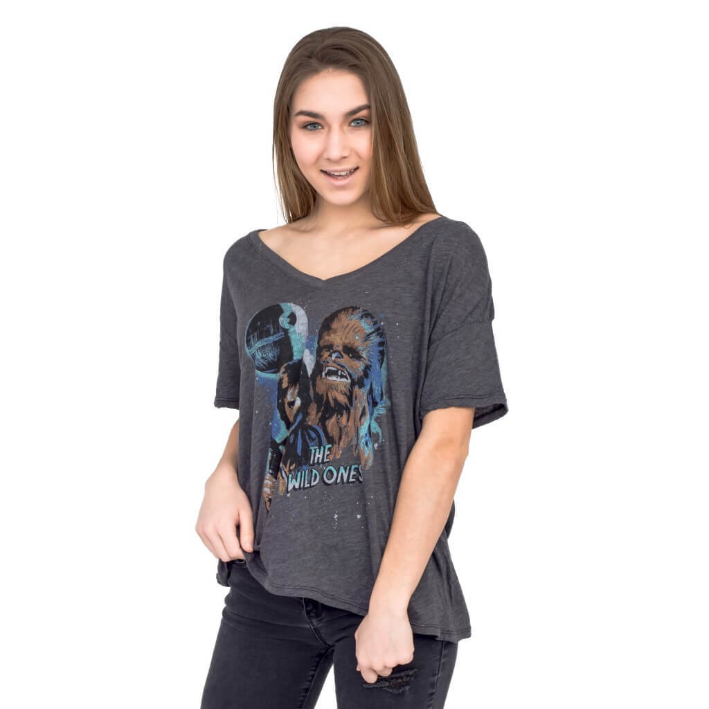 Women's Junk Food Clothing x Star Wars Han Solo and Chewbacca Wild Ones T-Shirt at TV Store Online