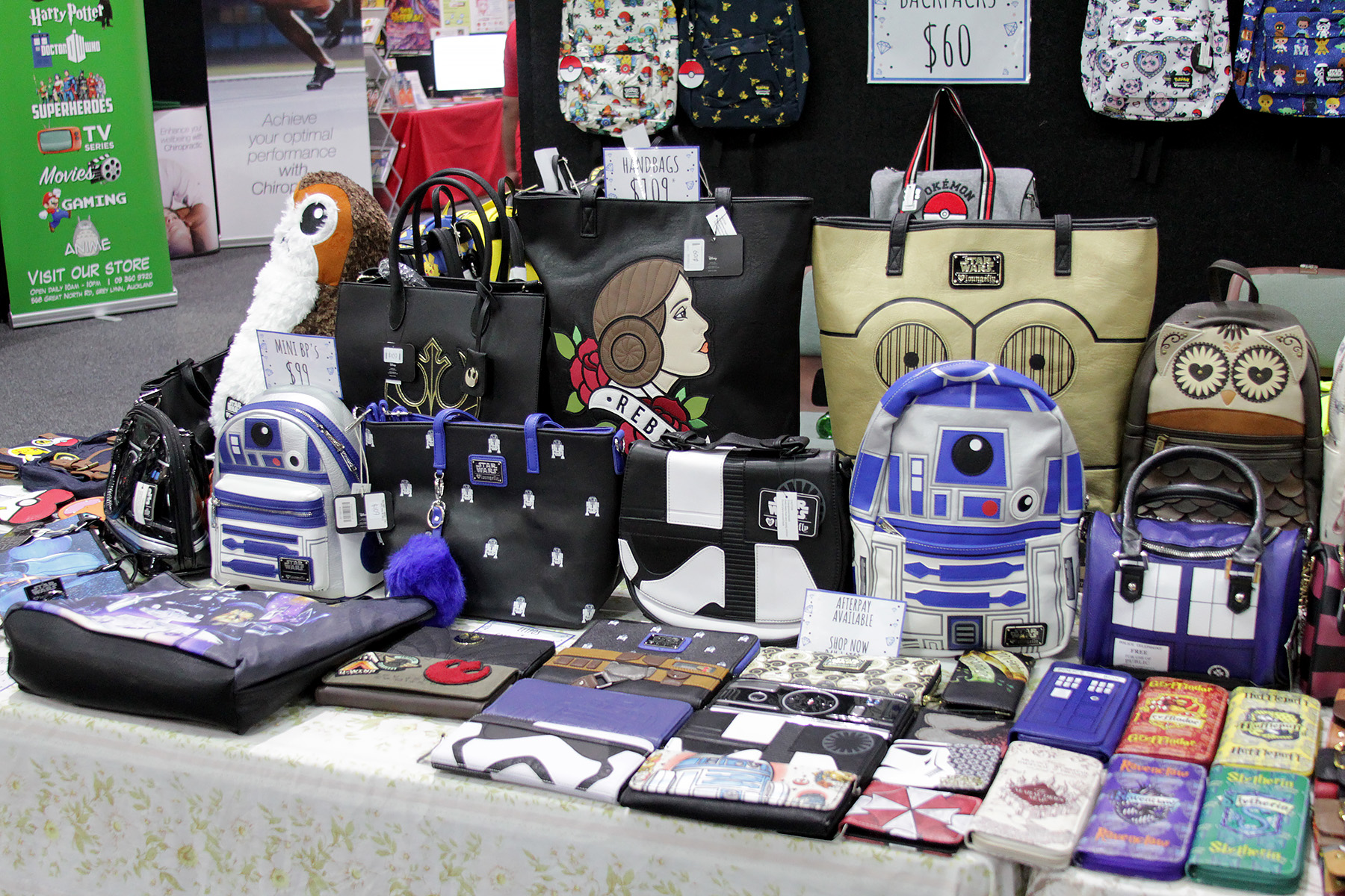 Loungefly x Star Wars Bags and Wallets at the Cobalt Heights booth at Armageddon Expo Auckland 2018