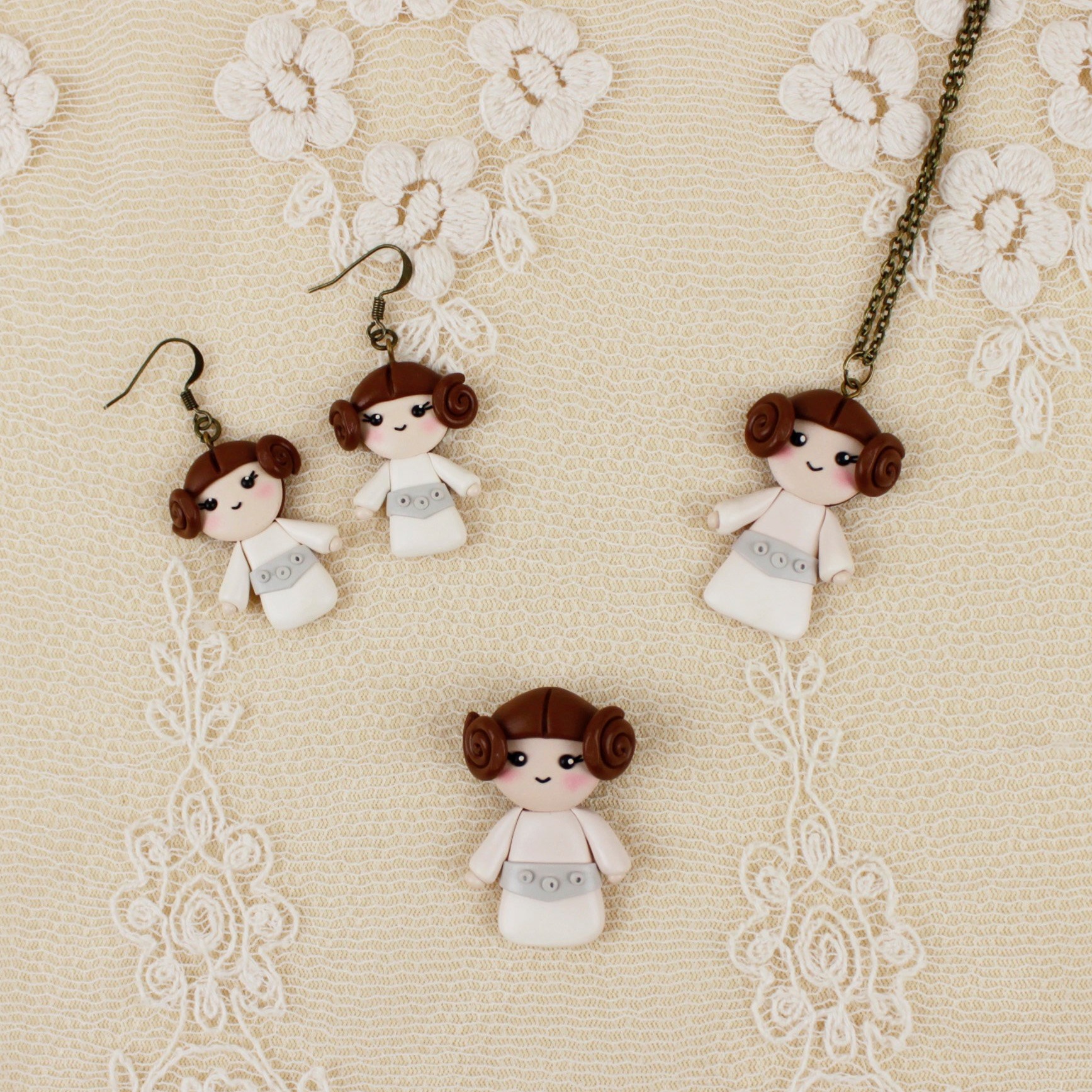 Star Wars Princess Leia Earrings and Necklace by MagicStuffStore on Etsy