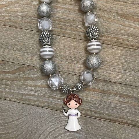 Star Wars Princess Leia Gumball Bead Necklace by TheFancyNursesNook on Etsy