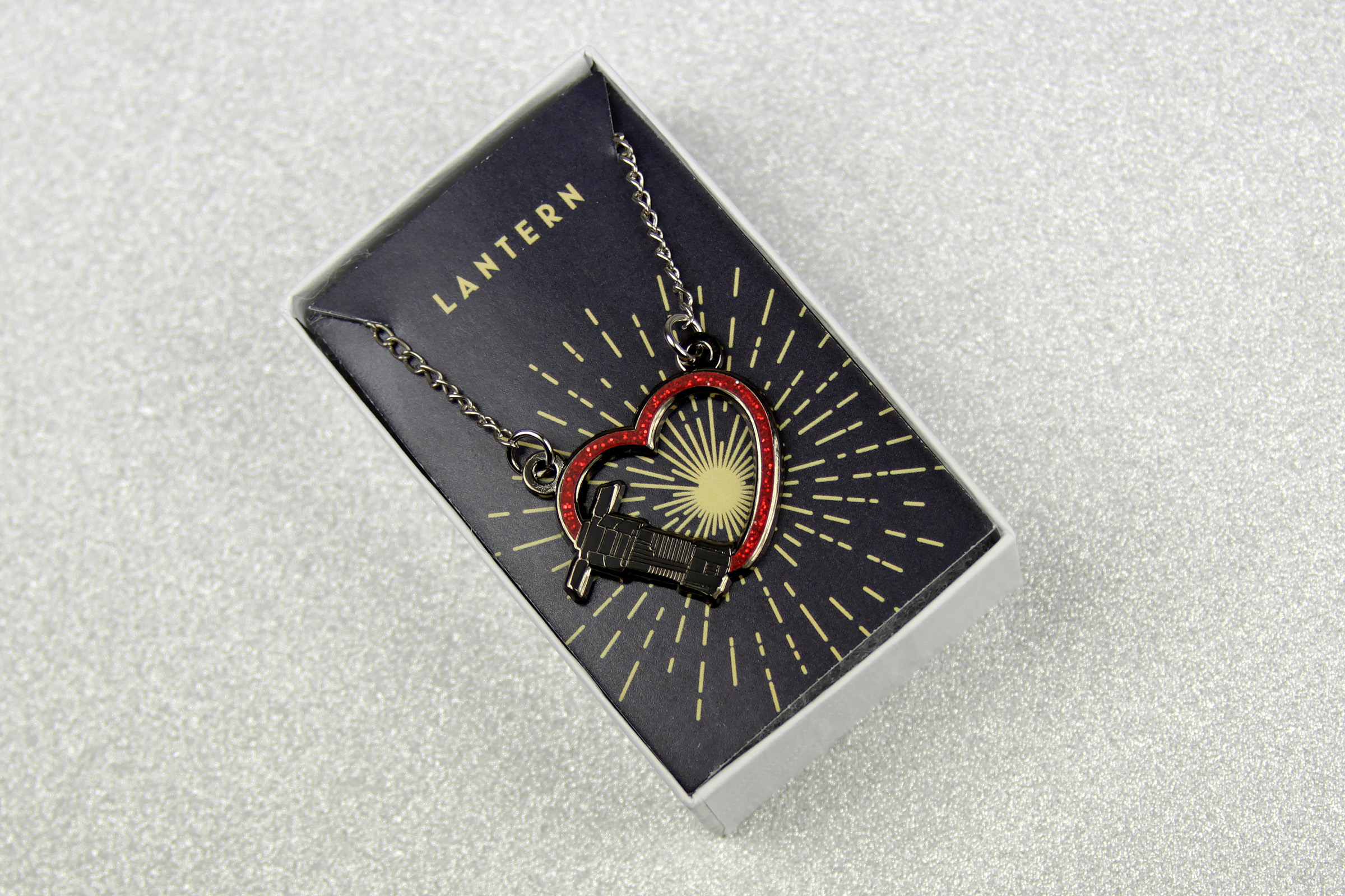 Star Wars Kylo Ren Lightsaber Heart Necklace by Lantern Pins