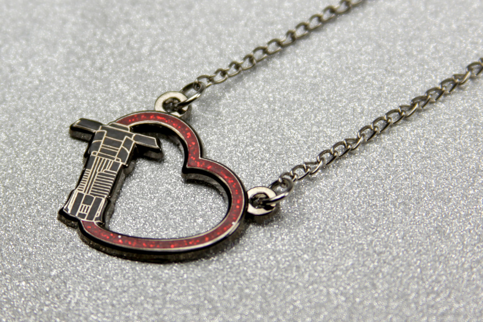 Star Wars Kylo Ren Lightsaber Heart Necklace by Lantern Pins