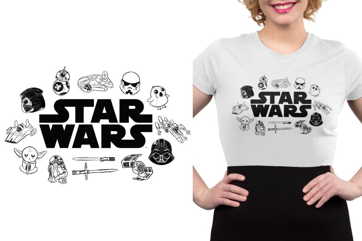 Women's TeeTurtle Star Wars Doodles T-Shirt