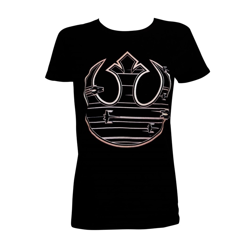 Women's Star Wars Rebel Fly Through Symbol T-Shirt at SuperHeroStuff