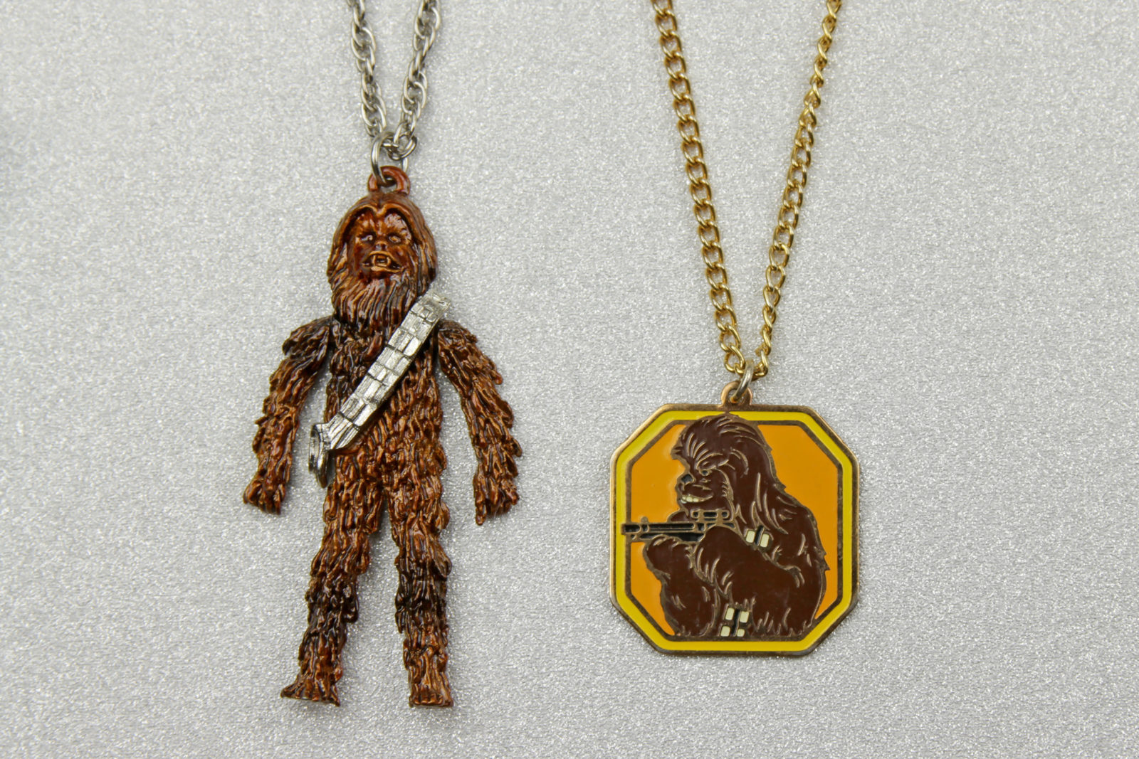 Vintage Star Wars Chewbacca Necklaces from 1977 and 1980