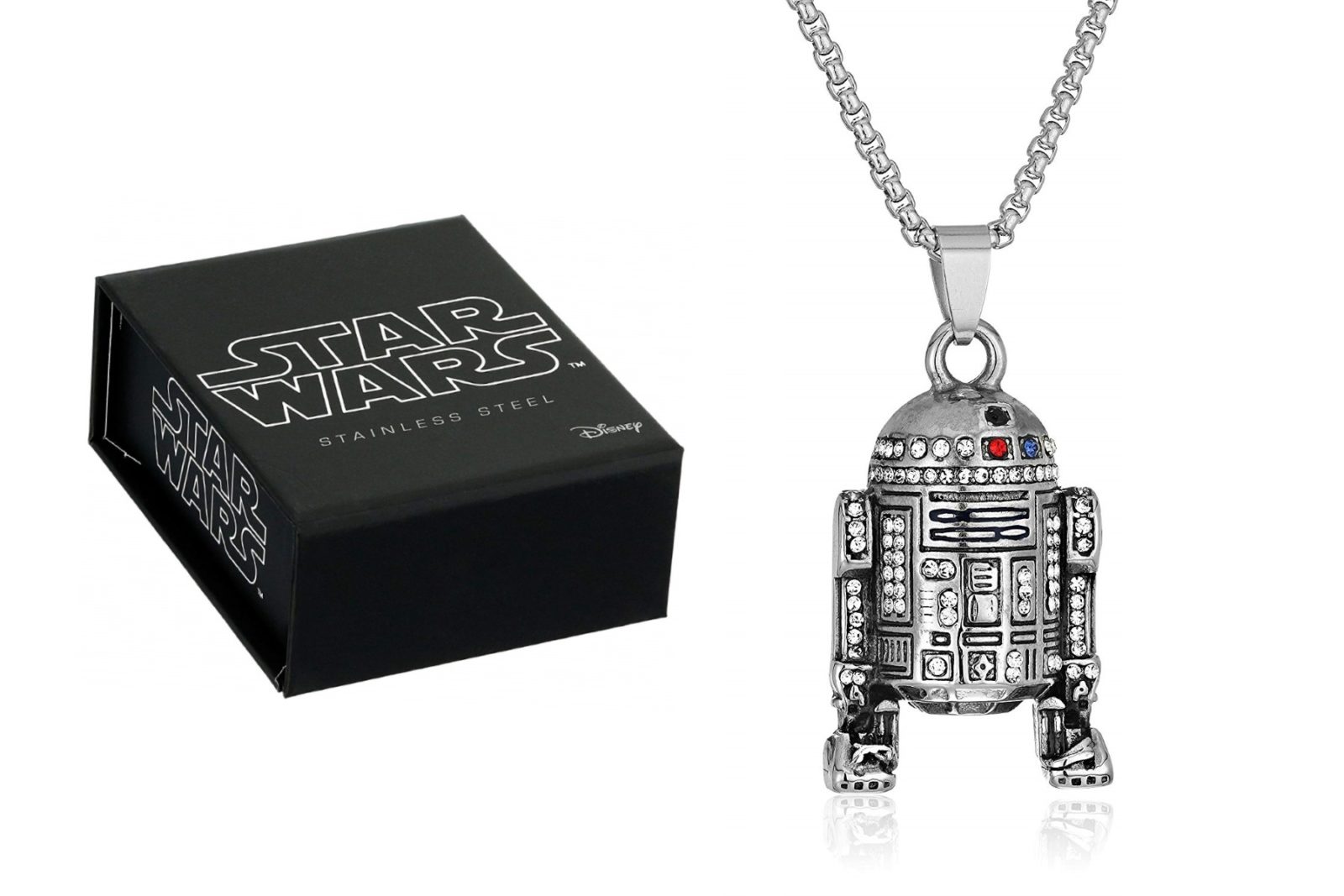 Star Wars R2-D2 Rhinestone Necklace on Amazon