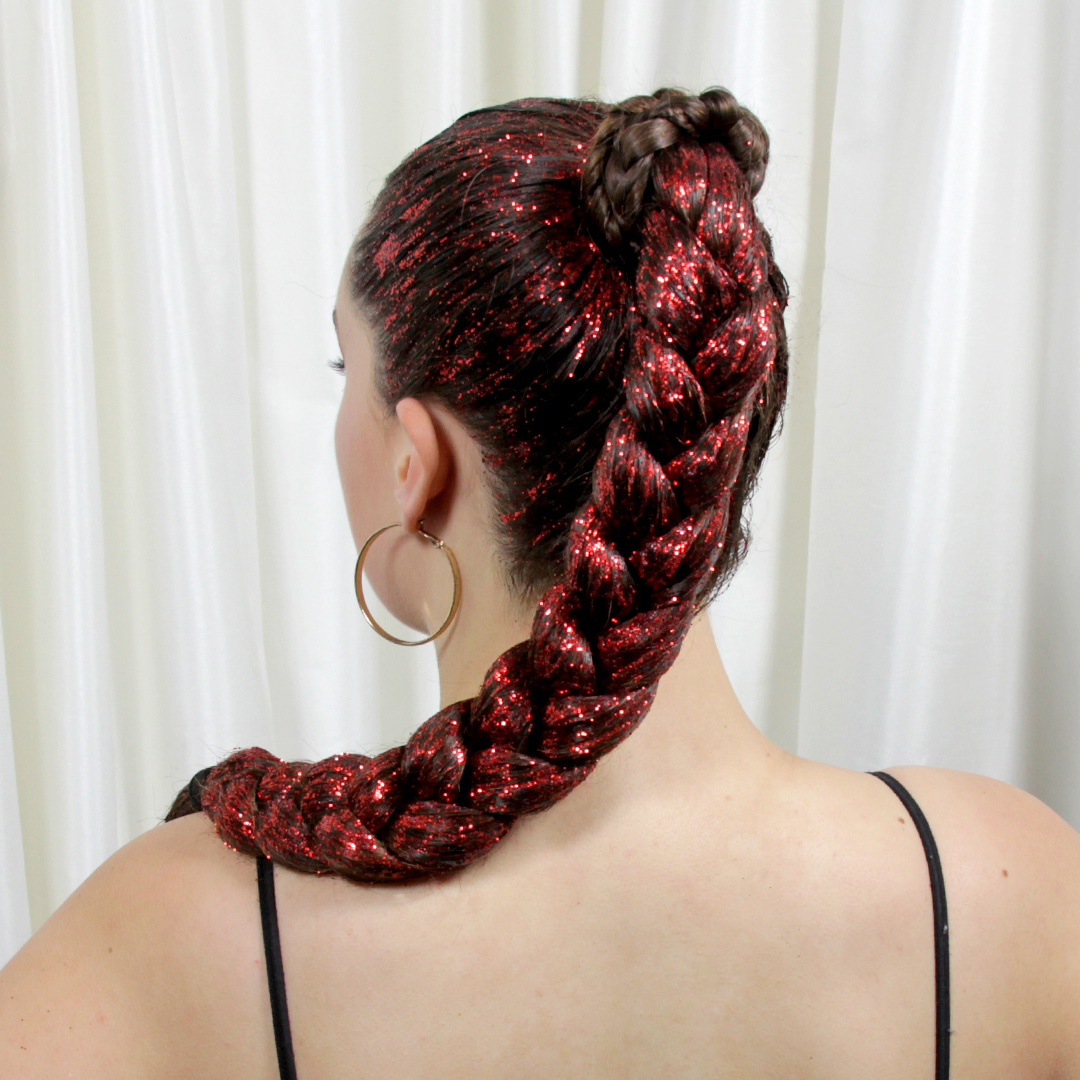 Glitter For Carrie - Star Wars Princess Leia inspired hairstyle with red glitter