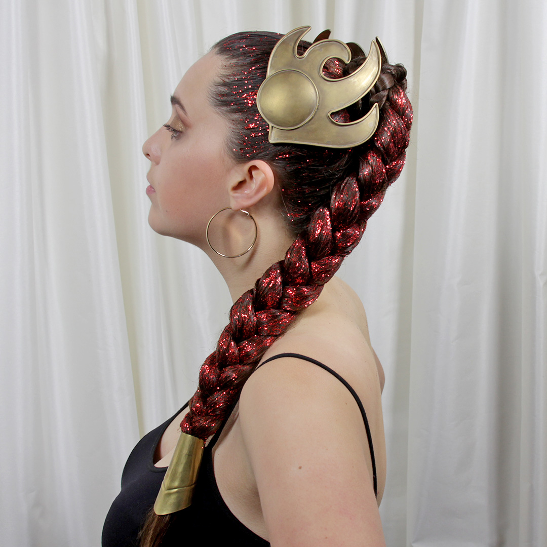 Glitter For Carrie - Star Wars Princess Leia inspired hairstyle with red glitter