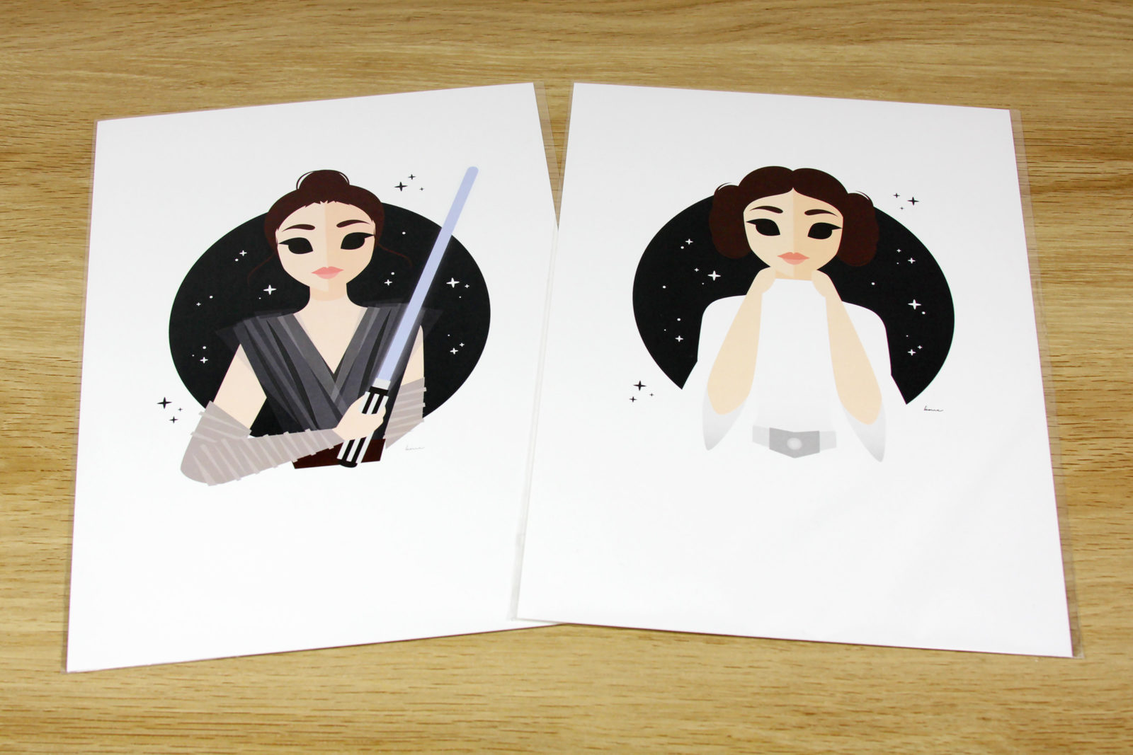 Star Wars Princess Leia and Rey Art Prints by Tee Turtle Princess Leia T-Shirt and Art Print by Kelly McMahon