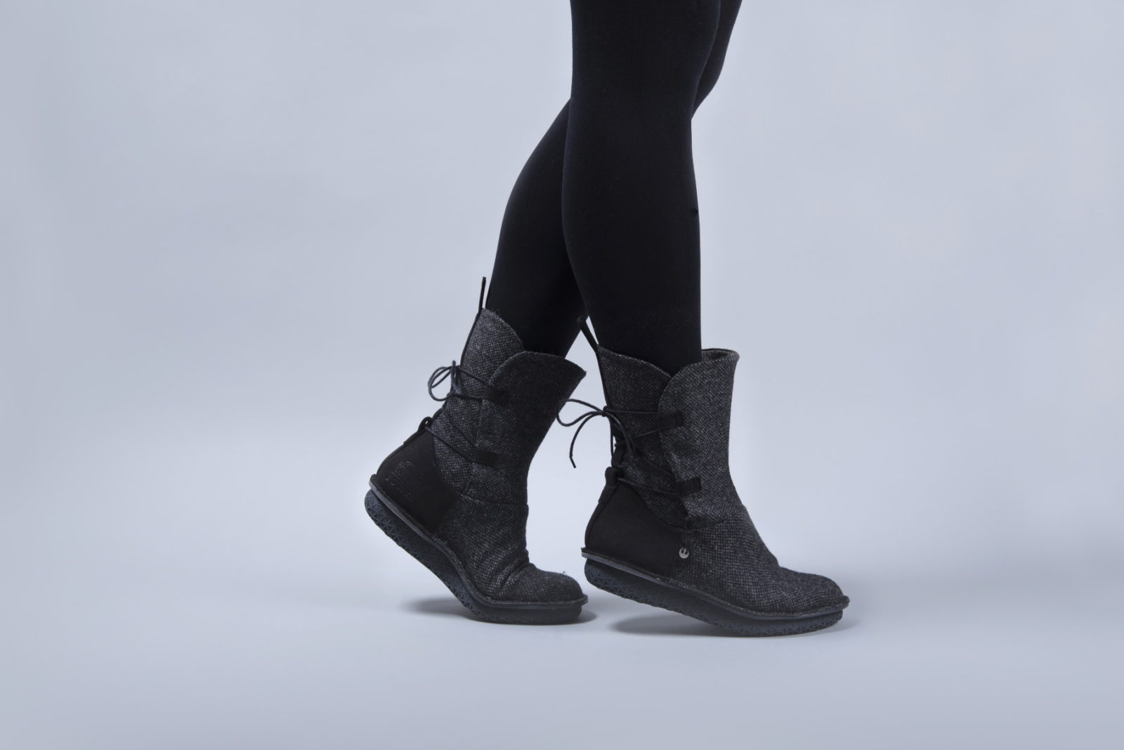 Po-Zu x Star Wars Rey Black Tweed Boots